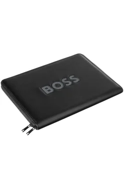 A4 conference folder in faux leather with mesh logo
