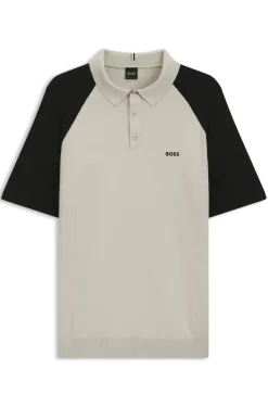 Active colour-blocked knit polo