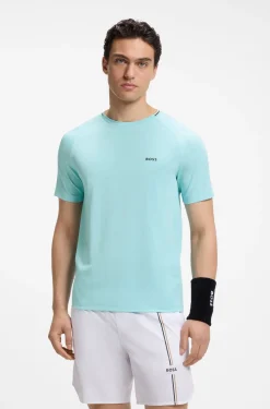 Active moisture-wicking T-shirt with tennis-ball embossing