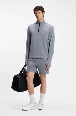 Active quarter-zip sweatshirt with moisture management