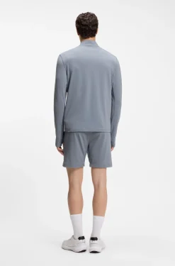 Active quarter-zip sweatshirt with moisture management