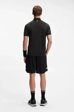 Active quick-dry polo shirt with signature stripe