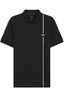 Active quick-dry polo shirt with signature stripe