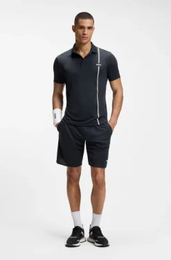 Active quick-dry polo shirt with signature stripe