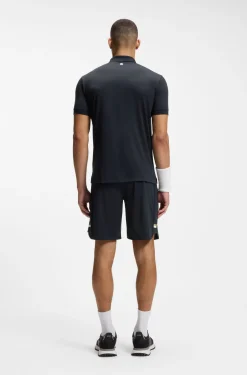 Active quick-dry polo shirt with signature stripe