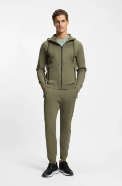 Active Regular-fit zip-up hoodie with jacquard stripes
