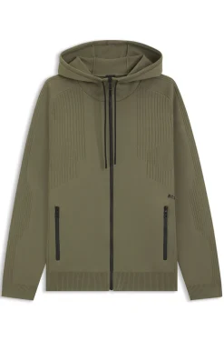 Active Regular-fit zip-up hoodie with jacquard stripes