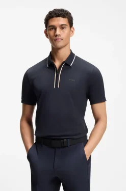 Active Slim-fit polo shirt in moisture-wicking stretch cotton