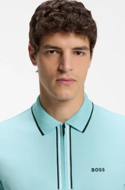 Active Slim-fit polo shirt in moisture-wicking stretch cotton
