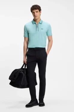 Active Slim-fit polo shirt in moisture-wicking stretch cotton