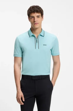 Active Slim-fit polo shirt in moisture-wicking stretch cotton