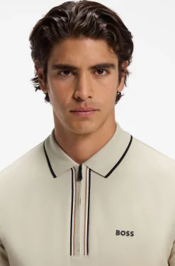 Active Slim-fit polo shirt in moisture-wicking stretch cotton