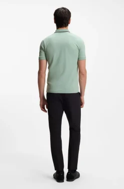 Active Slim-fit polo shirt in moisture-wicking stretch cotton