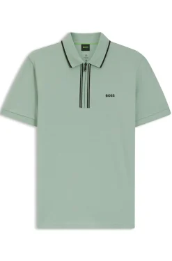 Active Slim-fit polo shirt in moisture-wicking stretch cotton