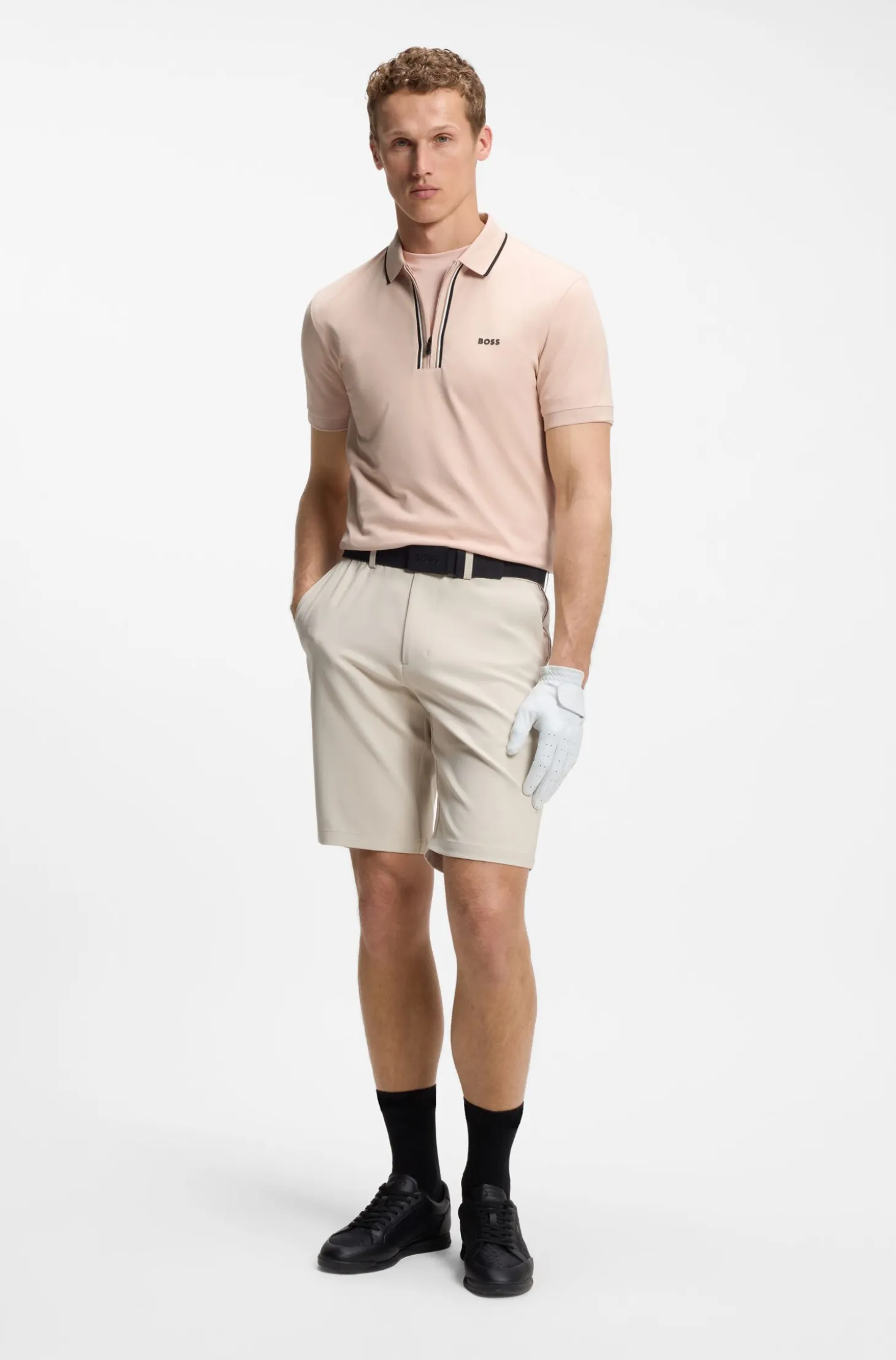 Active Slim-fit polo shirt in moisture-wicking stretch cotton