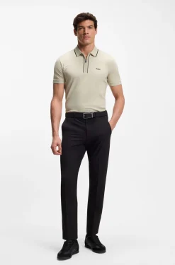 Active Slim-fit polo shirt in moisture-wicking stretch cotton