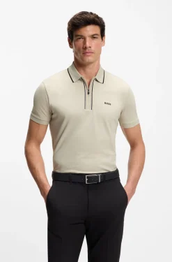 Active Slim-fit polo shirt in moisture-wicking stretch cotton