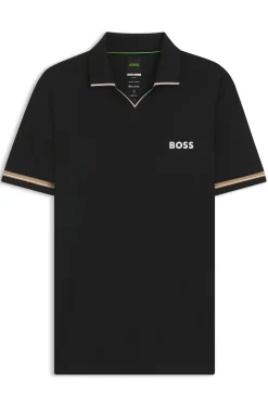 Active slim-fit polo shirt with signature-stripe details
