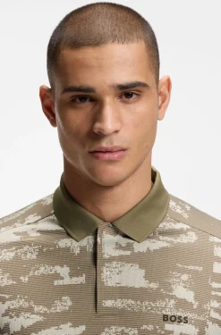 Active Slim-fit polo shirt with jacquard pattern