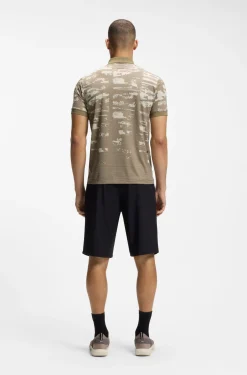 Active Slim-fit polo shirt with jacquard pattern