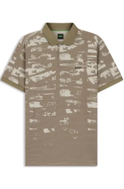 Active Slim-fit polo shirt with jacquard pattern