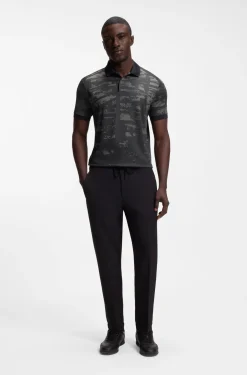 Active Slim-fit polo shirt with jacquard pattern