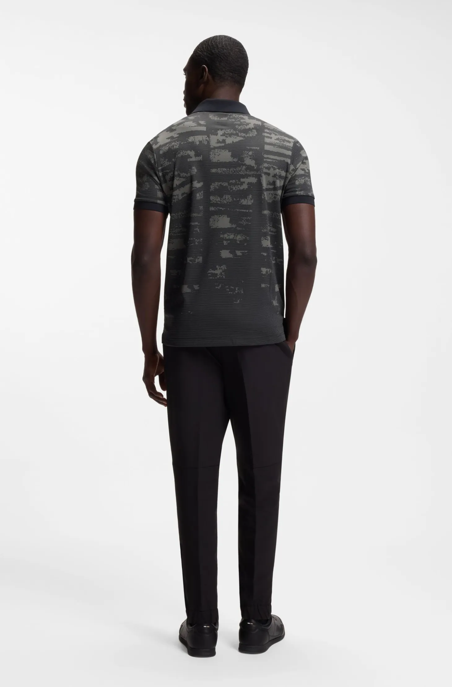 Active Slim-fit polo shirt with jacquard pattern