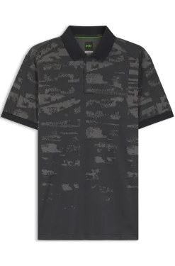 Active Slim-fit polo shirt with jacquard pattern