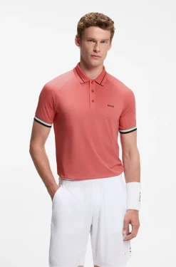 Active slim-fit polo shirt with branded details