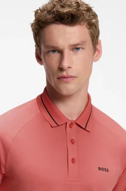 Active slim-fit polo shirt with branded details