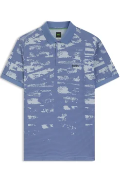 Active Slim-fit polo shirt with jacquard pattern