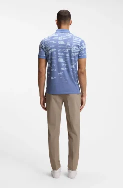 Active Slim-fit polo shirt with jacquard pattern