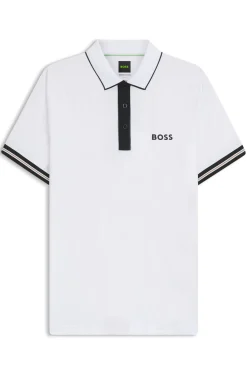 Active slim-fit polo shirt with moisture management
