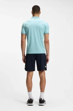Active Slim-fit polo shirt with embossed tennis-ball pattern