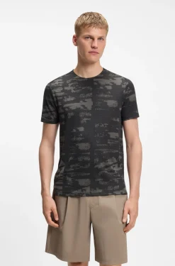 Active Slim-fit T-shirt with jacquard pattern