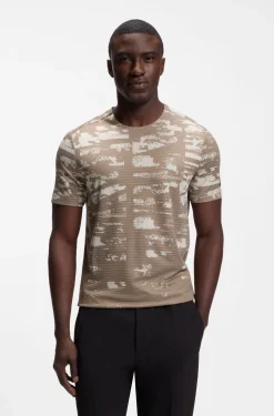 Active Slim-fit T-shirt with jacquard pattern