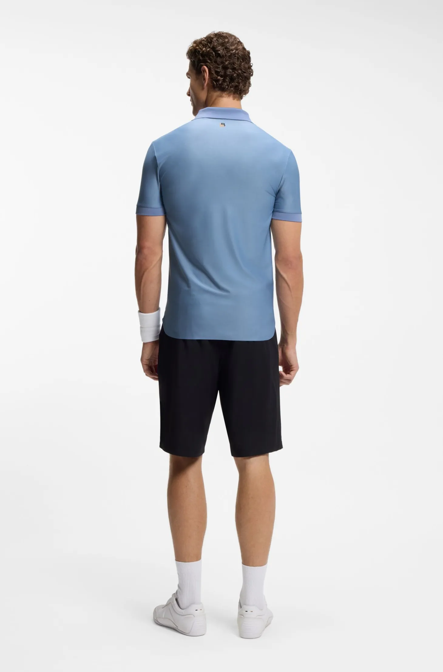Active Stripe-jersey slim-fit polo shirt with four-way stretch