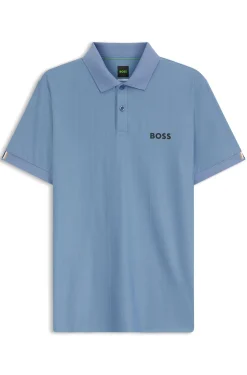 Active Stripe-jersey slim-fit polo shirt with four-way stretch