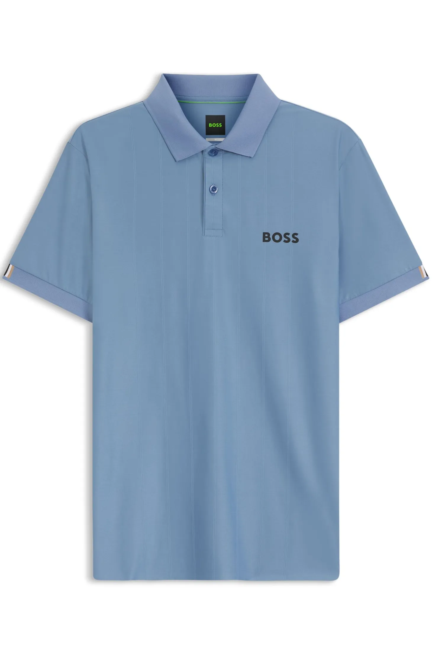 Active Stripe-jersey slim-fit polo shirt with four-way stretch