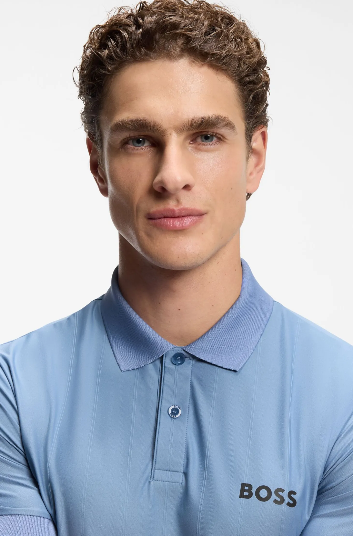 Active Stripe-jersey slim-fit polo shirt with four-way stretch