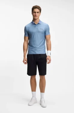 Active Stripe-jersey slim-fit polo shirt with four-way stretch