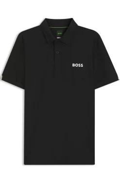 Active Stripe-jersey slim-fit polo shirt with four-way stretch