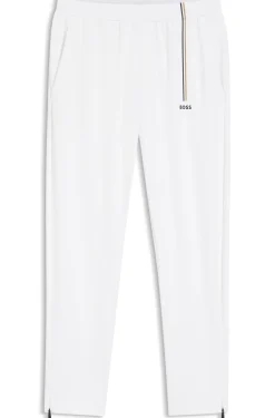 Active tracksuit bottoms in thermoregulating stretch gabardine