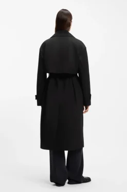 Adaptable stretch-cotton trench coat and dress in one