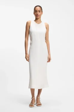 A-line dress with gathered sides