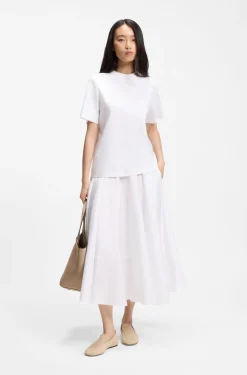 A-line skirt in cotton poplin