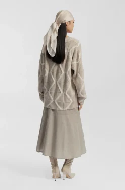 A-line skirt in melange virgin wool