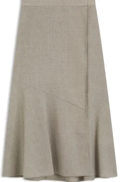 A-line skirt in melange virgin wool