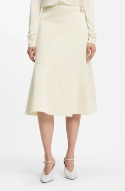 A-line wrap skirt in stretch cotton