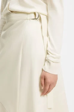 A-line wrap skirt in stretch cotton
